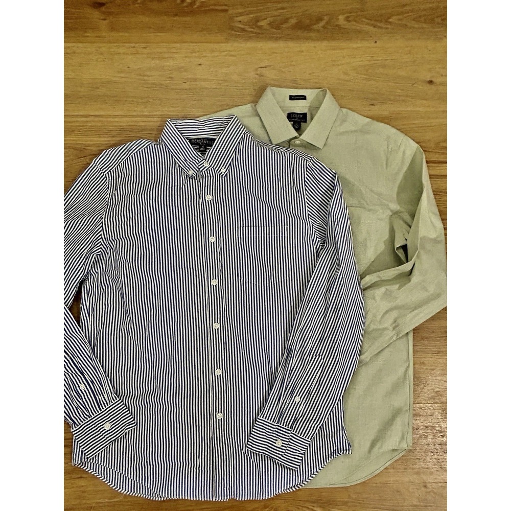 J CREW THOMPSON FIT FLEX WRINKLE FREE BUTTON DOWN SHIRT MENS Medium Set Of 2